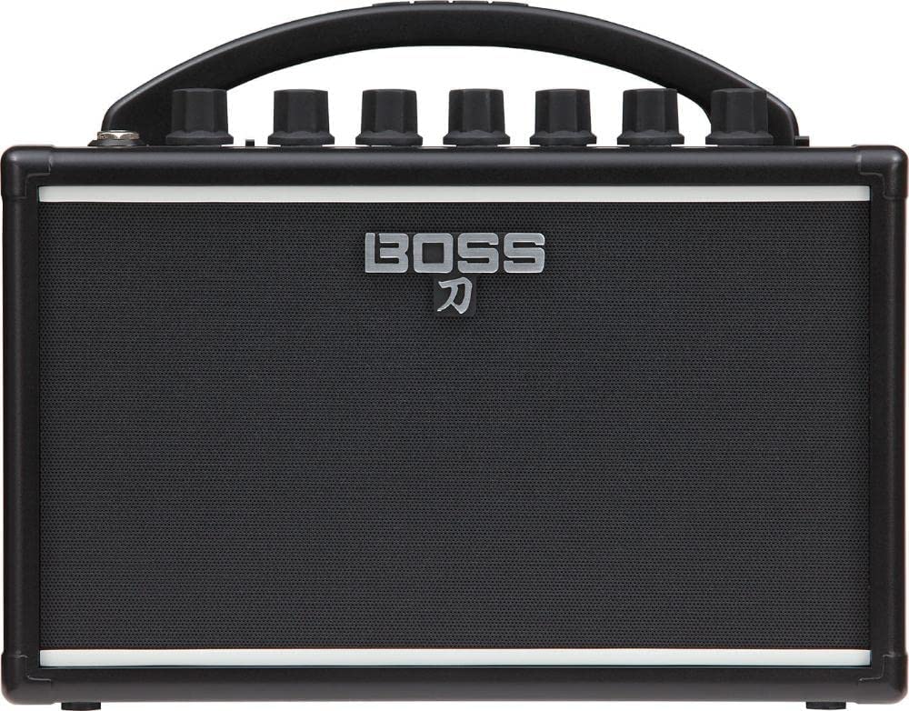 Boss Katana Mini Portable Guitar Amplifier on a white background