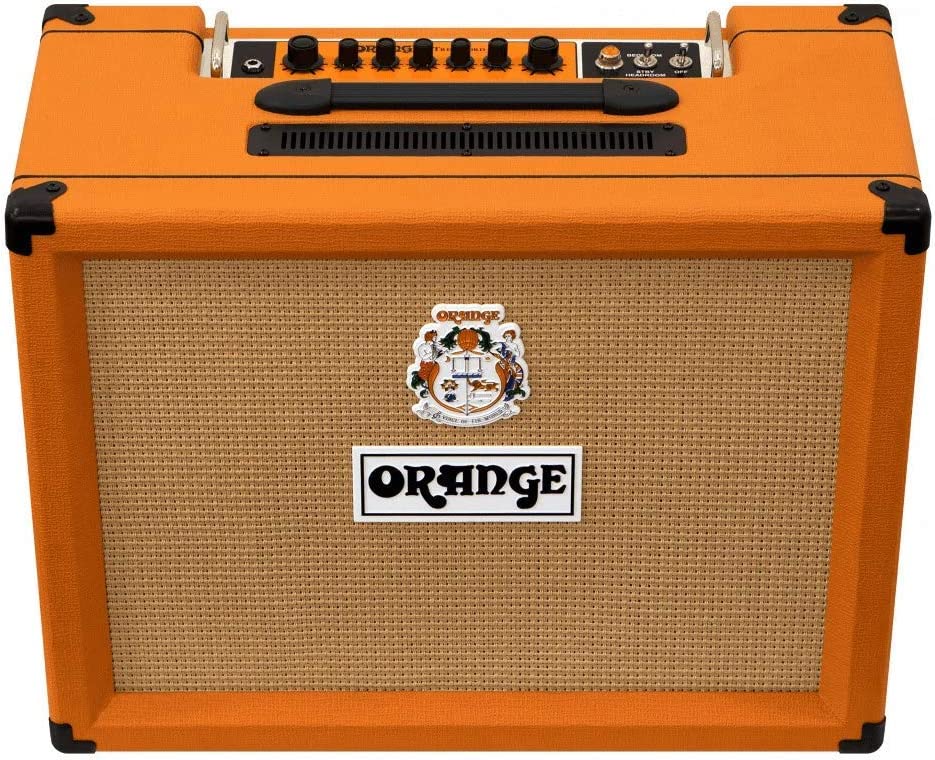 Orange TremLord Amplifier on a white background