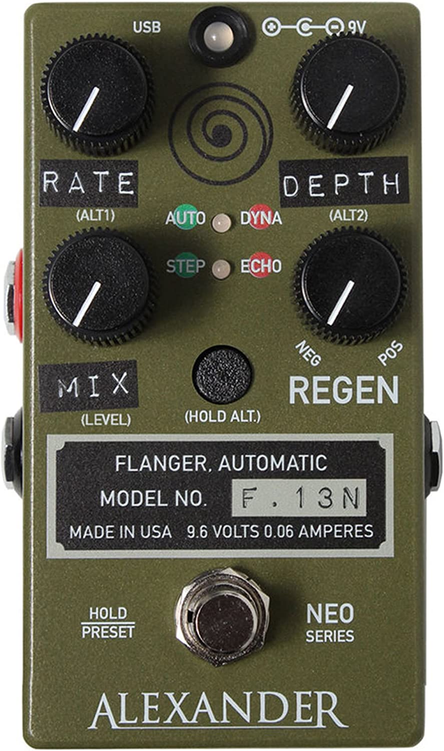 Alexander Pedals F.13 Neo Flanger Pedal on a white background