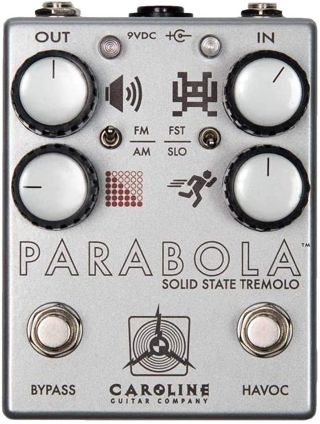Caroline Guitar Parabola Solid State Tremolo Effects Pedal on a white background