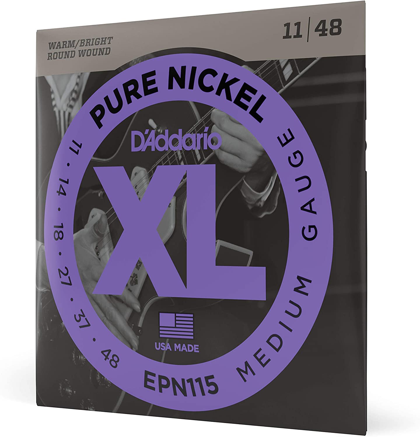 D'Addario XL Pure Nickel Electric Guitar Strings on a white background