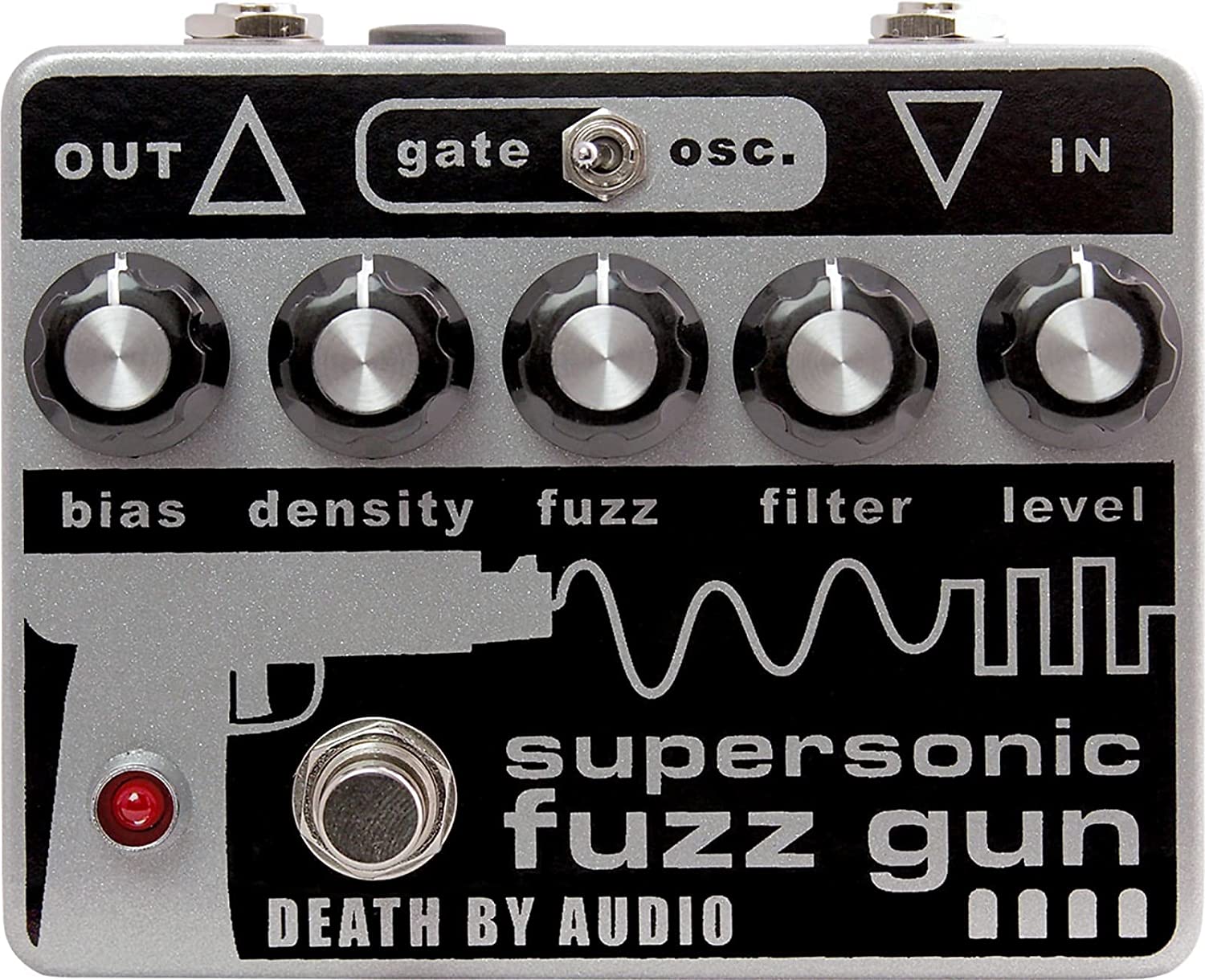Death by Audio Supersonic Fuzz Gun Fuzz Pedal on a white background