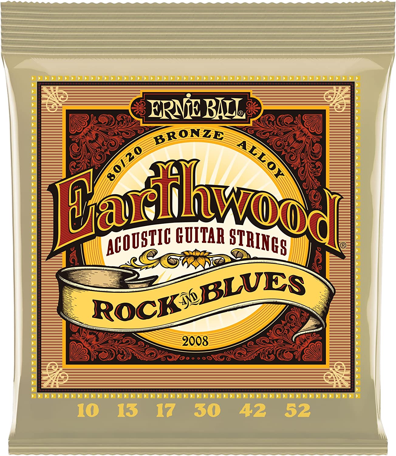 Ernie Ball Earthwood Rock & Blues Acoustic Guitar Strings on a white background
