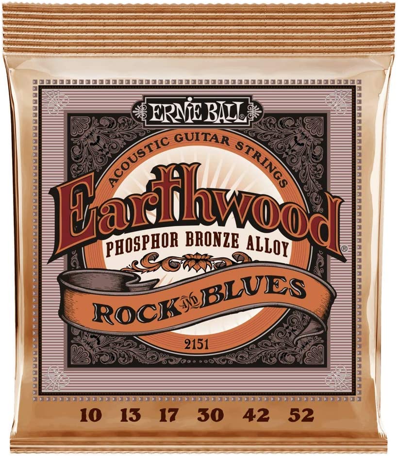 Ernie Ball Earthwood Rock & Blues Phosphor Bronze Strings on a white background