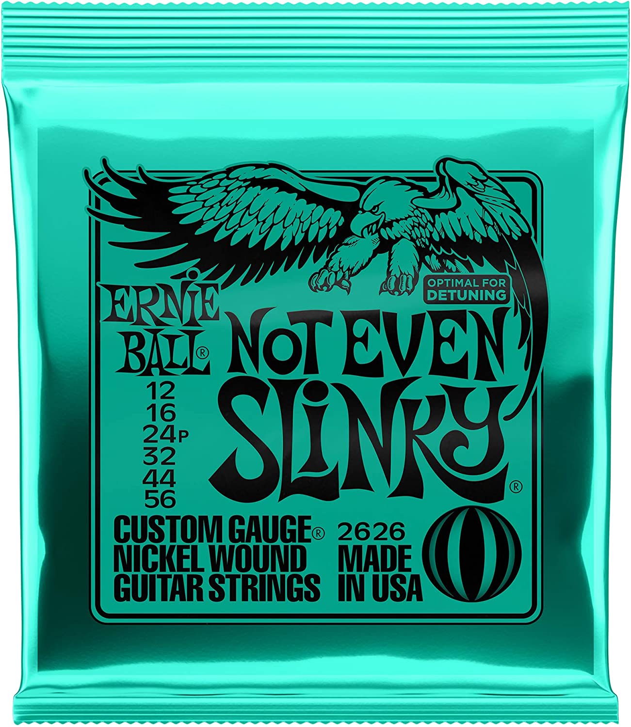 Ernie Ball Not Even Slinky Nickel Wound Guitar Strings on a white background