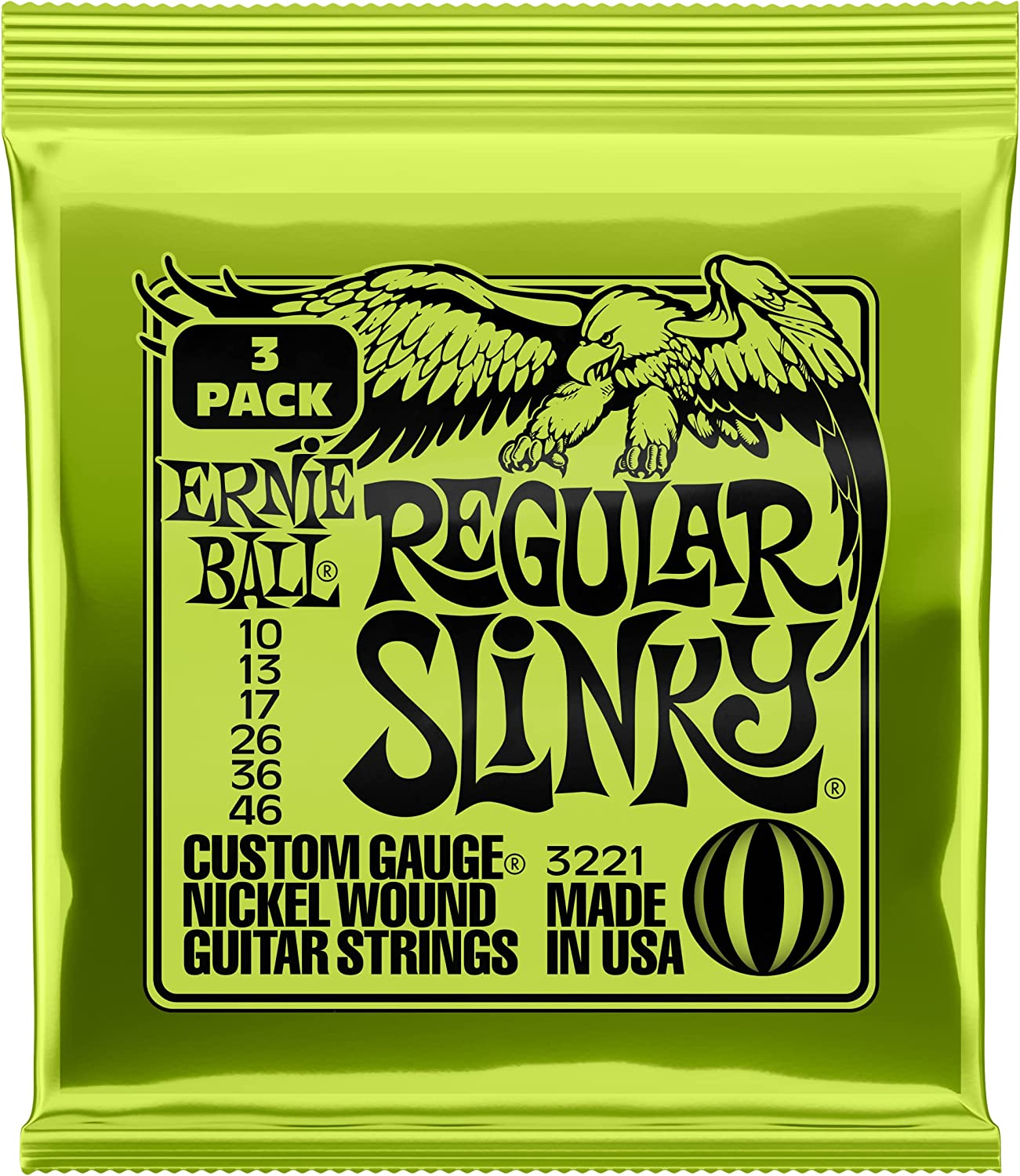 Ernie Ball Regular Slinky Nickel Wound Electric Guitar on a white background