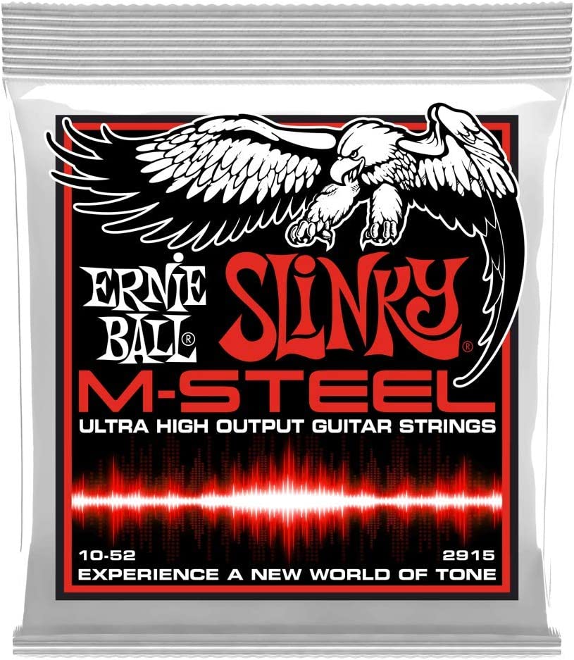 Ernie Ball Skinny Top Heavy Bottom Slinky Electric Guitar Strings on a white background