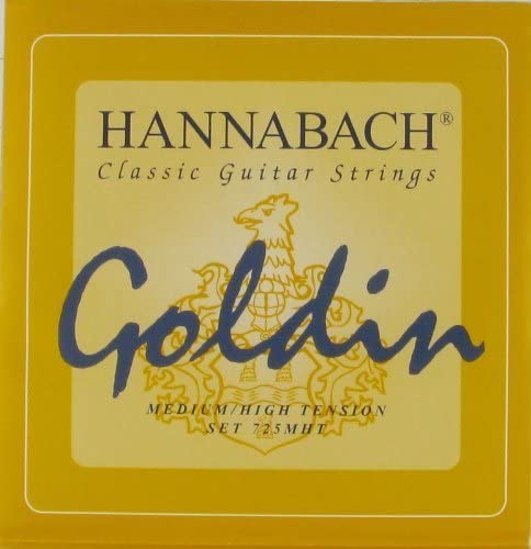 Hannabach Classical Guitar Goldin Medium/High-Tension Strings on a white background