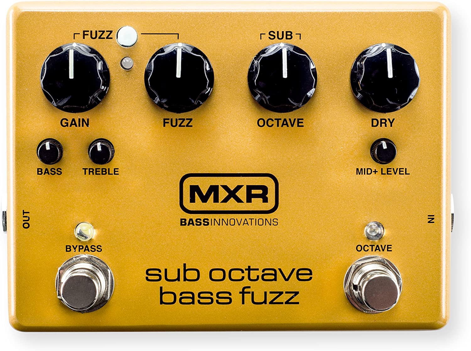 MXR Sub Octave Bass Fuzz Guitar Effects Pedal on a white background