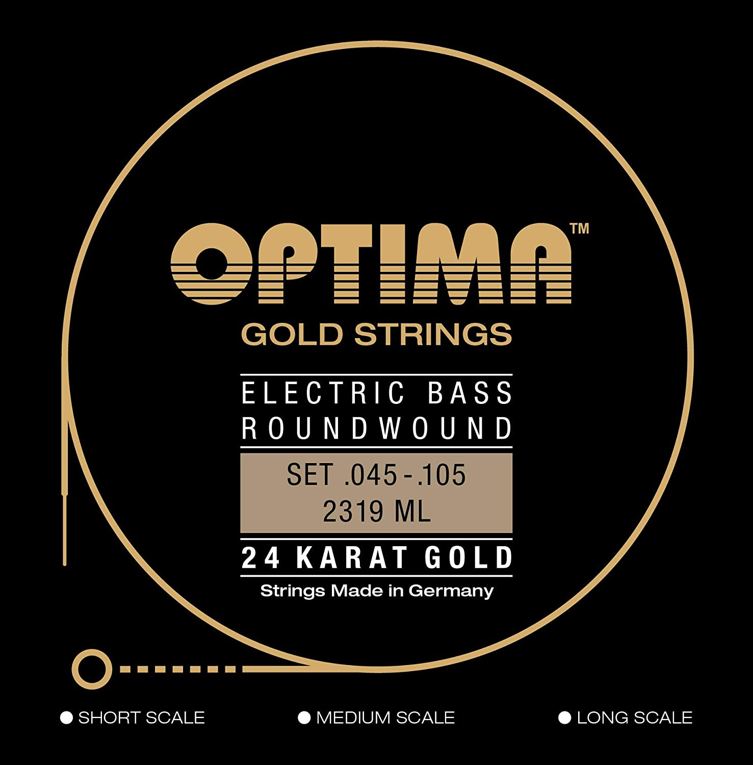 Optima 2319 LS Bass GOLD Strings on a white background