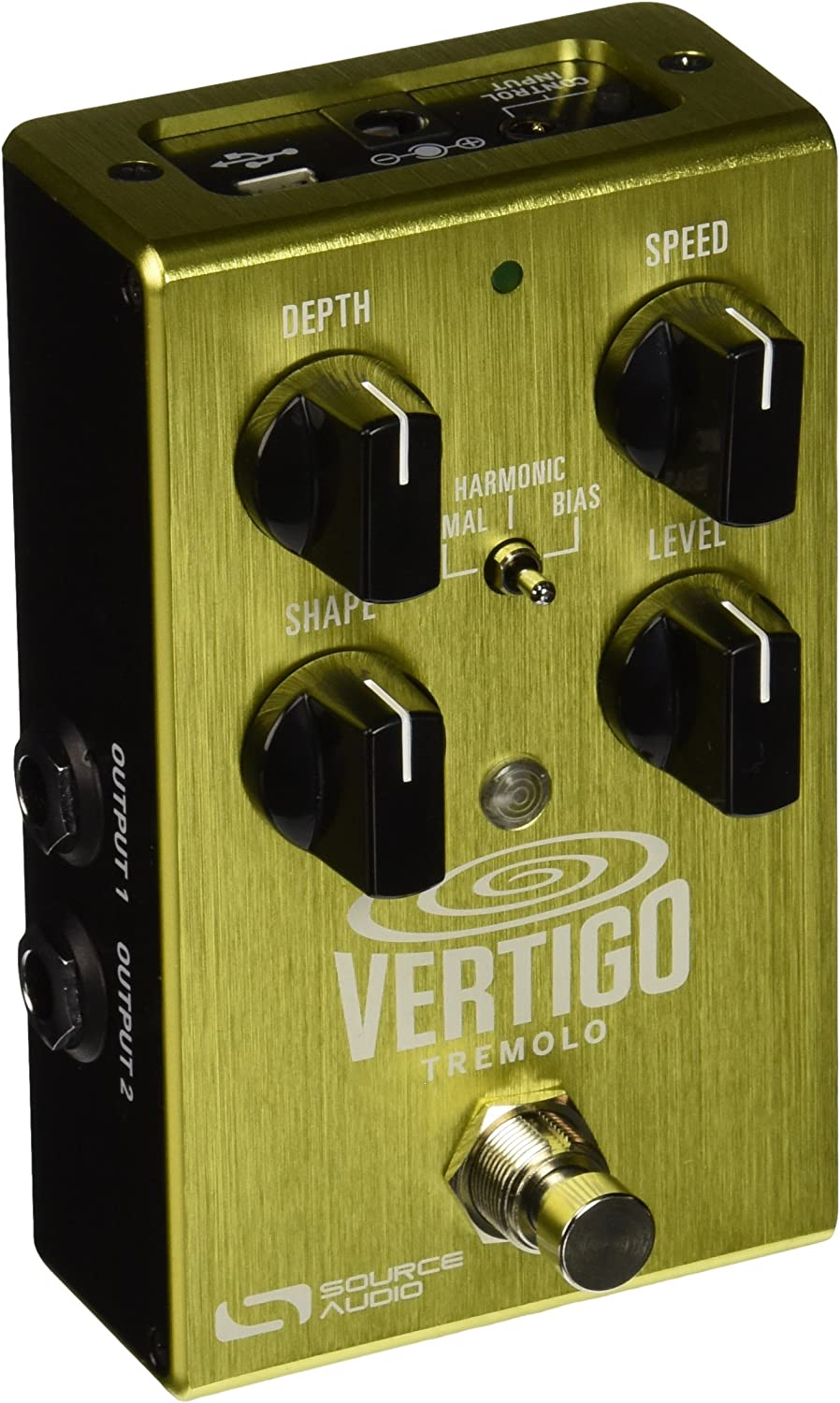 Source Audio SA243 Vertigo Tremolo Effect Pedal on a white background