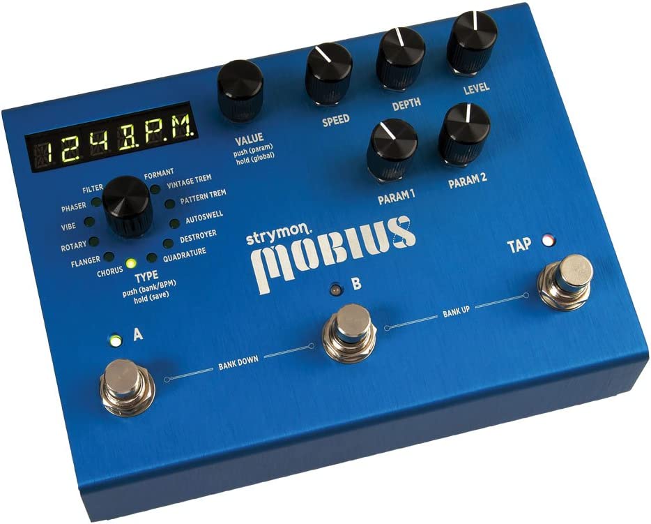 Strymon Mobius Multidimensional Modulation Pedal on a white background