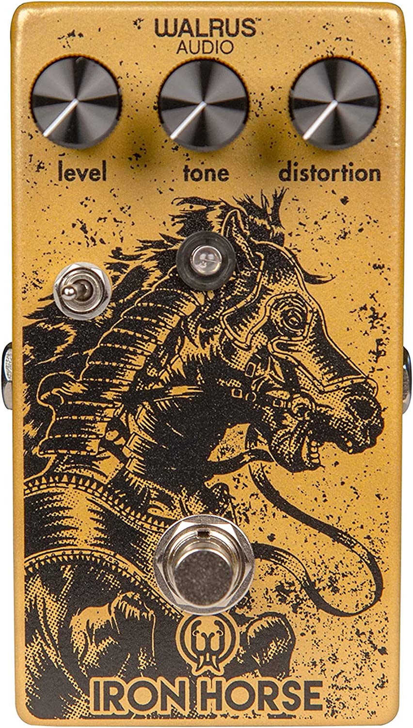 Walrus Audio Iron Horse V2 LM308 Distortion Guitar Effects Pedal on a white background