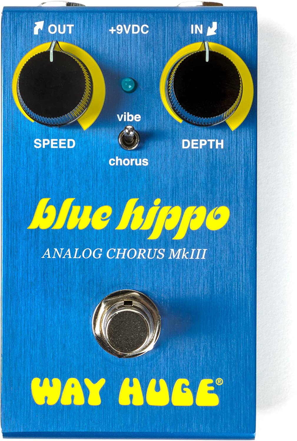 Way Huge Smalls Blue Hippo Chorus Guitar Pedal on a white background