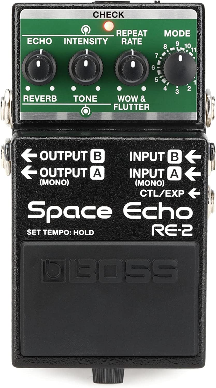 Boss RE-2 Space Echo Delay and Reverb Effects Pedal on a white background