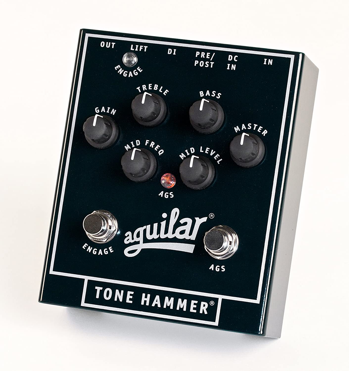Aguilar Tone Hammer Bass EQ Effect Pedal on a white background