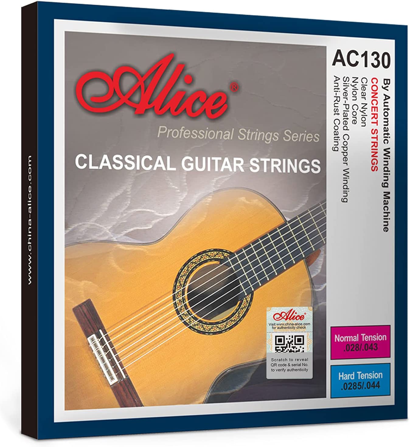 Alice AC130 Classic Nylon Guitar Strings on a white background