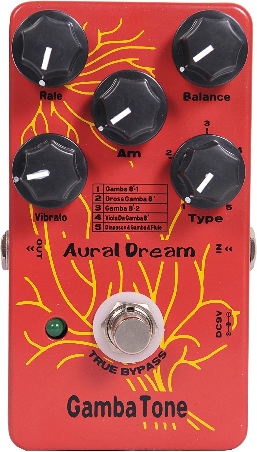 Aural Dream Gamba Tone Synthesizer Guitar Effect Pedal on a white background