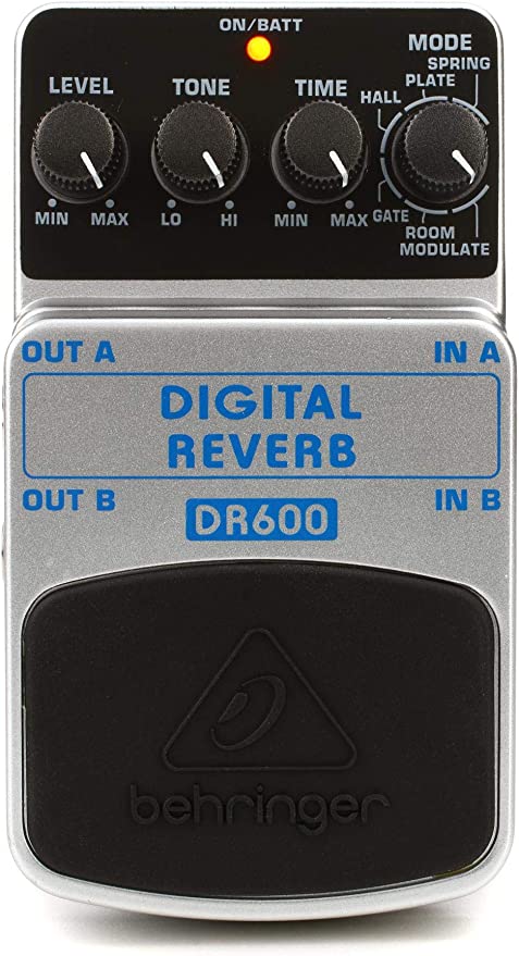 Behringer DR600 Digital Stereo Reverb Pedal on a white background