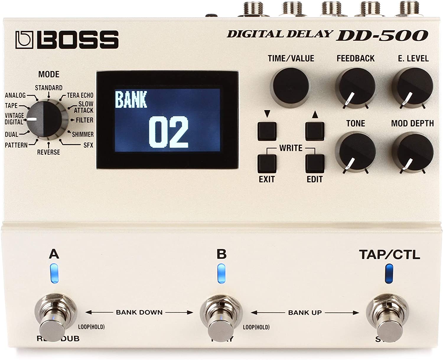 Boss DD-500 Digital Delay Pedal on a white background