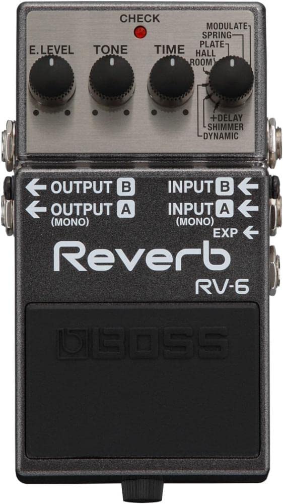 Boss RV-6 Digital Reverb Pedal on a white background