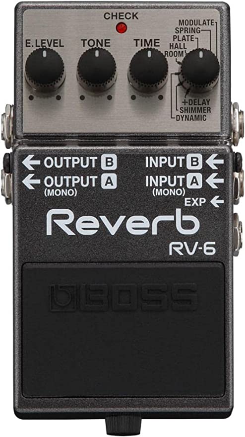 Boss RV-6 Reverb Guitar Pedal on a white background