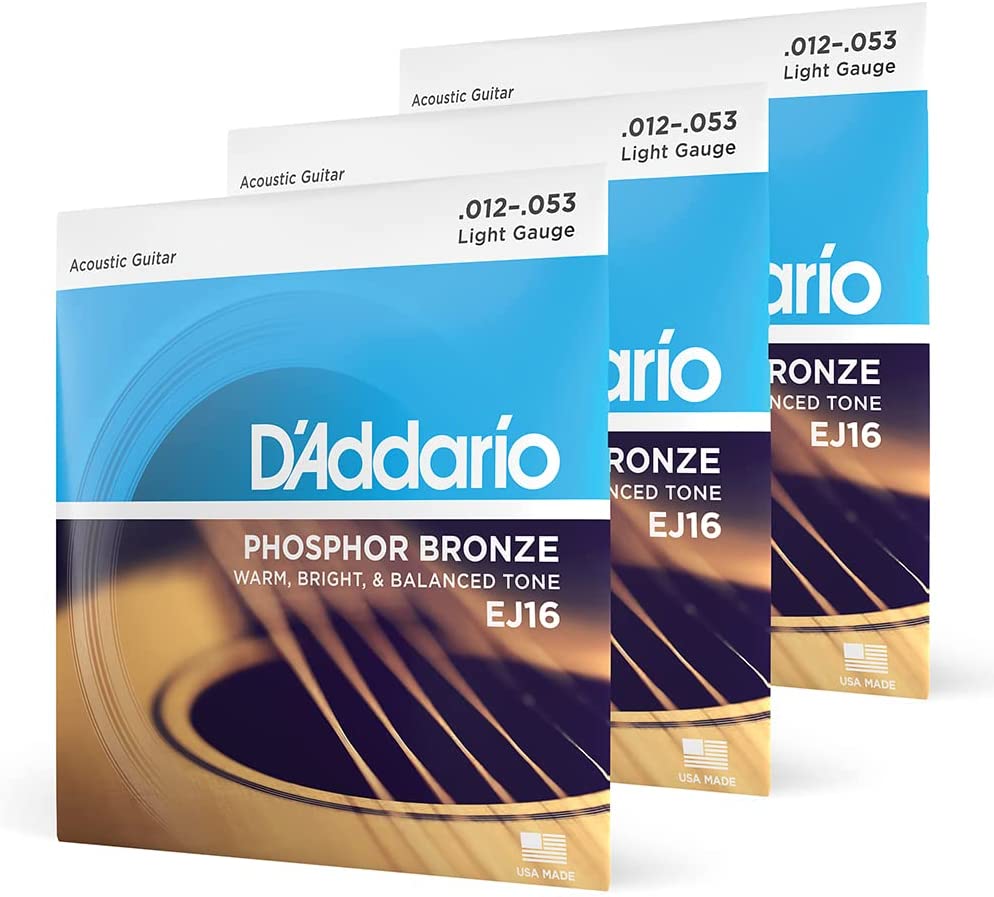 D'Addario EJ163D Phosphor Bronze Acoustic Guitar Strings on a white background