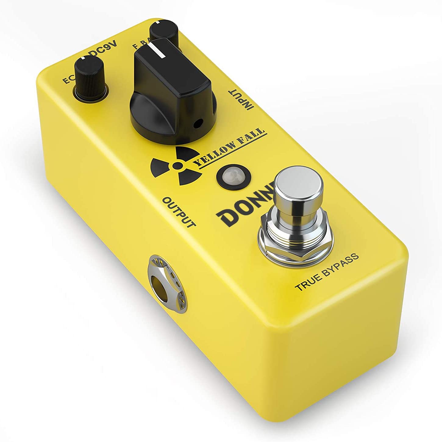 Donner Yellow Delay Guitar Pedal on a white background