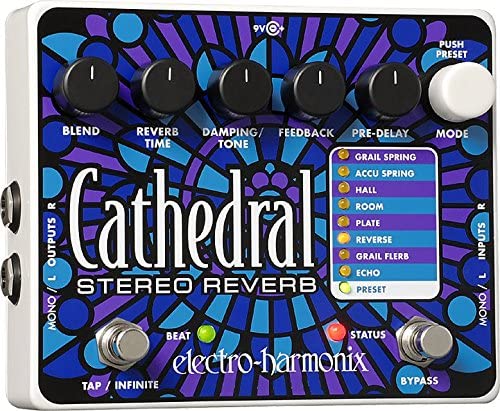 Electro Harmonix Cathedral Stereo Reverb Pedal on a white background