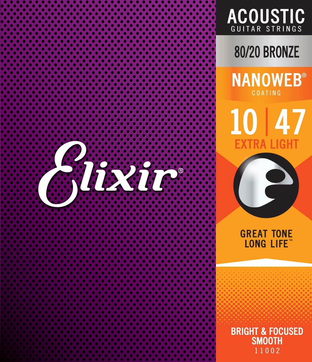 Elixir Strings 80/20 Bronze Acoustic Guitar Strings on a white background