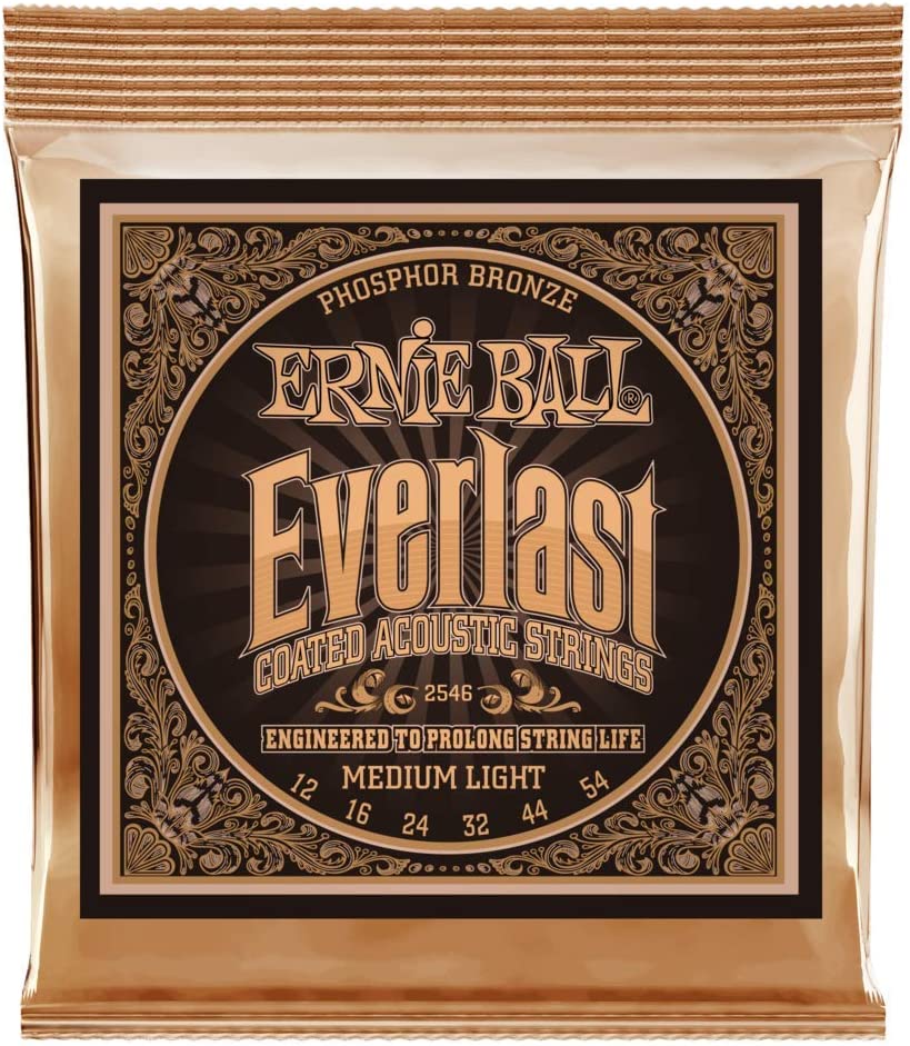 Ernie Ball Everlast Phosphor Bronze Acoustic Strings on a white background