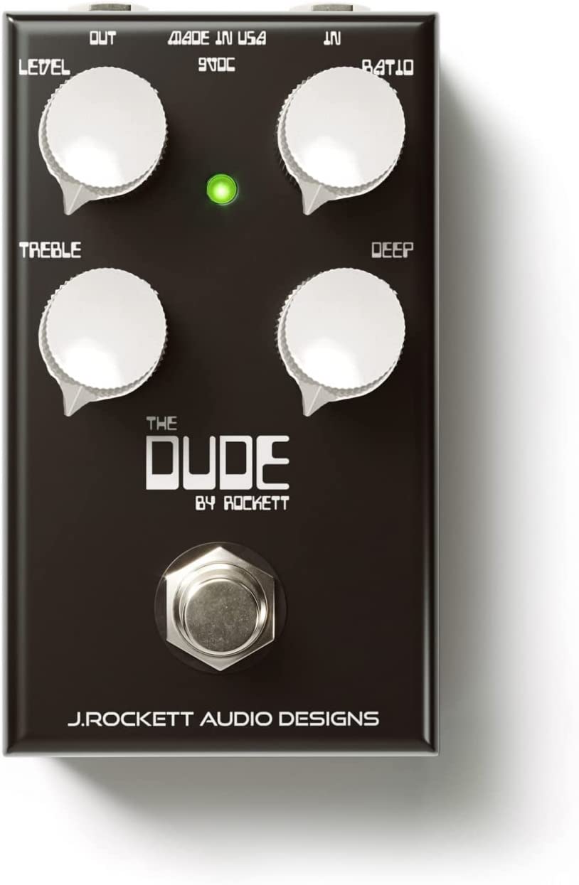 J. Rockett Audio Designs Tour Series The Dude V2 Overdrive Pedal on a white background