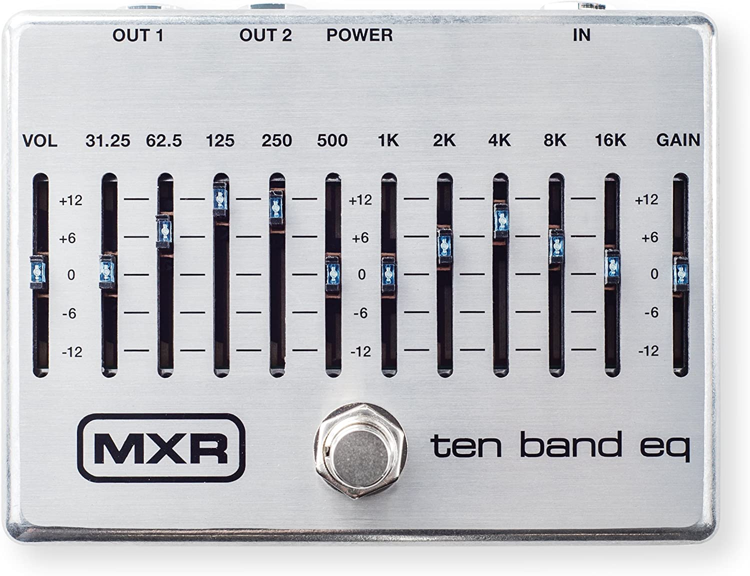 MXR Ten Band EQ Guitar Effects Pedal on a white background