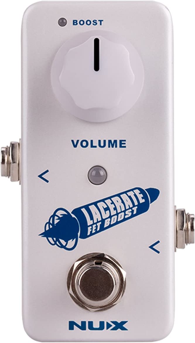 NUX Lacerate Mini Booster Guitar Boost Pedal on a white background