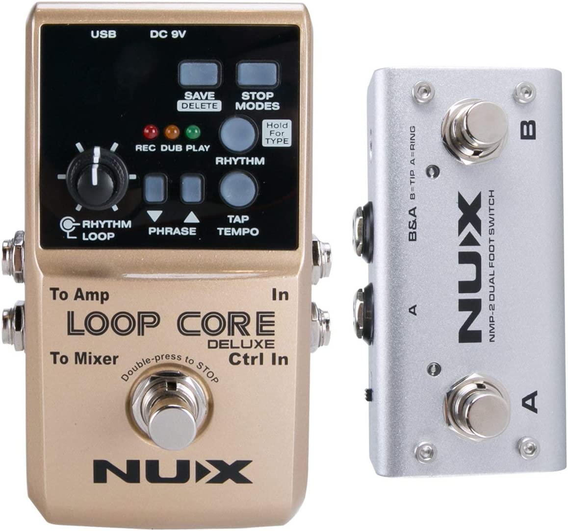 NUX Loop Core Deluxe 24-Bit Looper Pedal on a white background