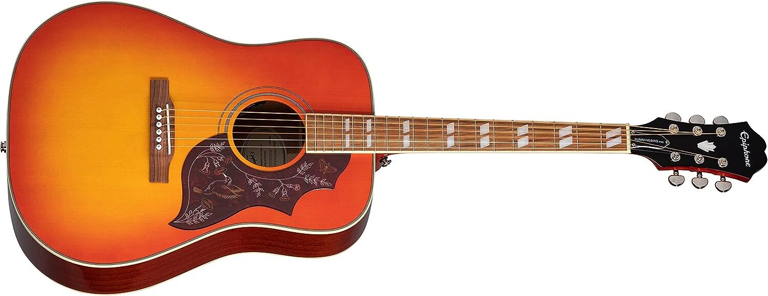 Epiphone Hummingbird Studio Acoustic Guitar on a white background