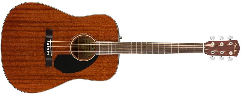 Fender CD-60S All-Mahogany Dreadnought Acoustic Guitar on a white background