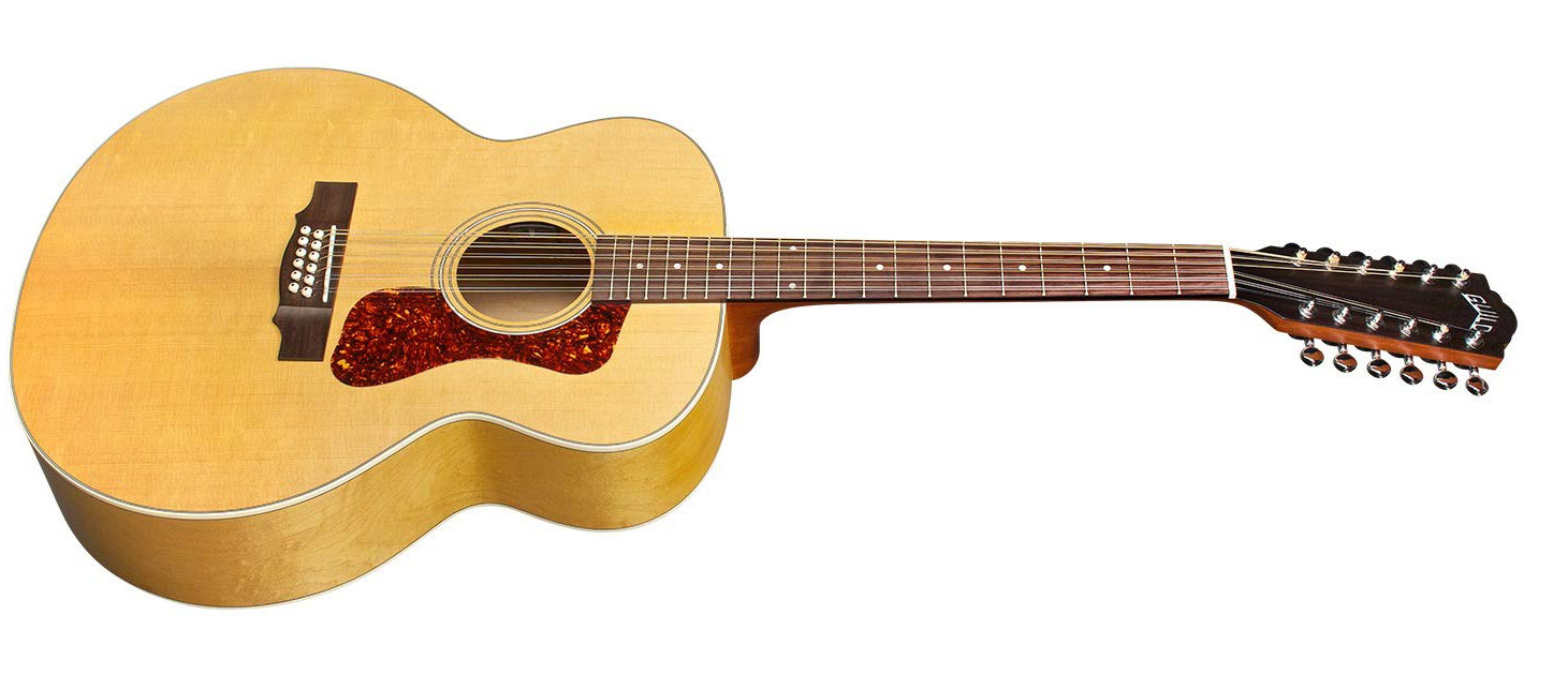Guild F-2512E 12-String Acoustic Guitar on a white background