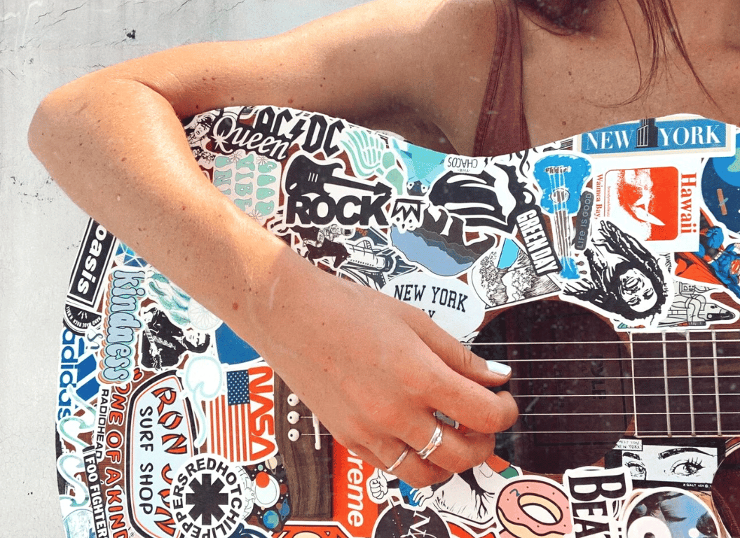 how to remove stickers from a guitar