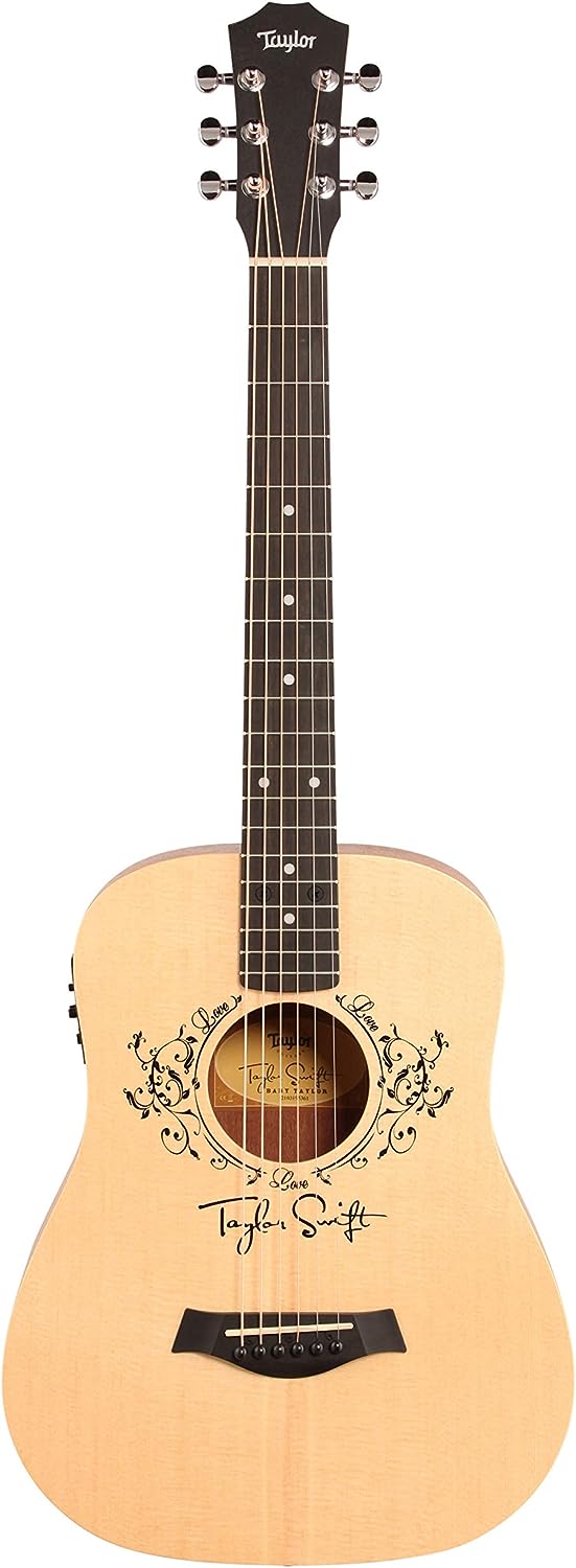 Taylor Swift Signature Baby Taylor Acoustic Guitar on a white background