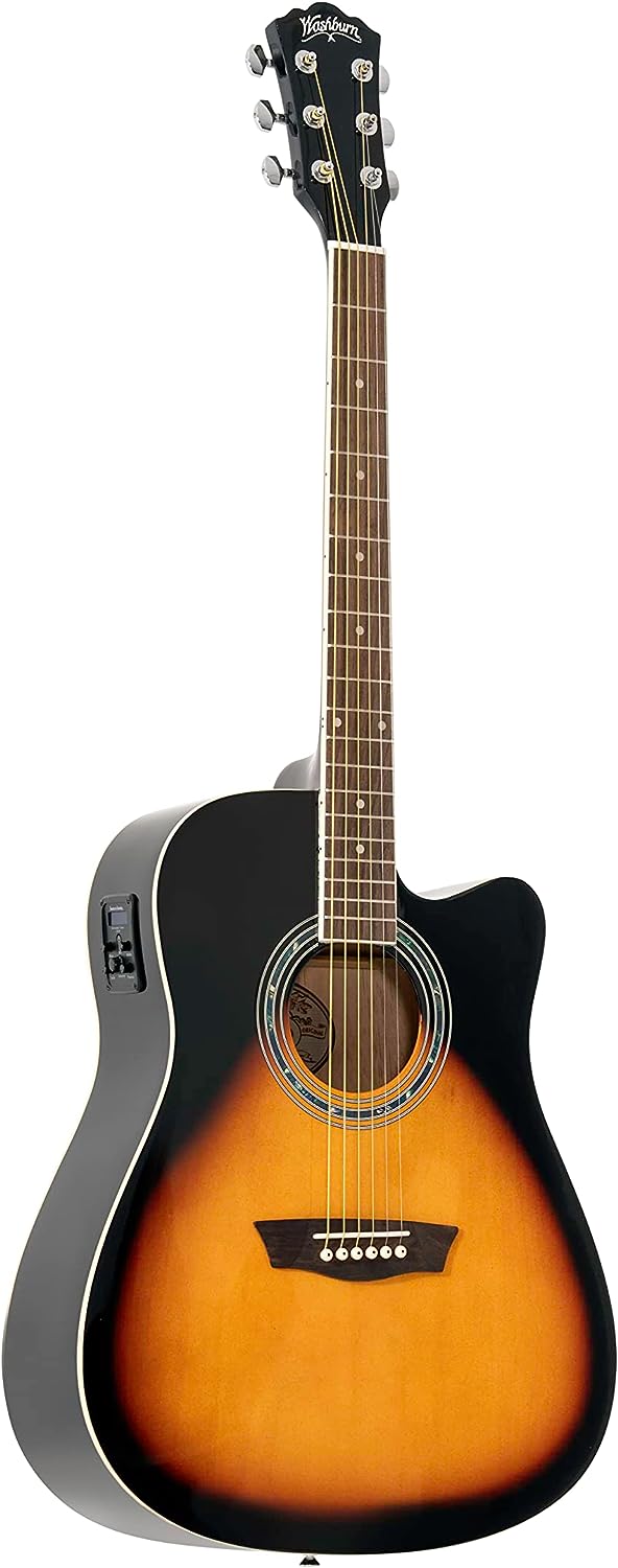 Washburn Vintage Series WA90CEVSB Acoustic-Electric Guitar on a white background