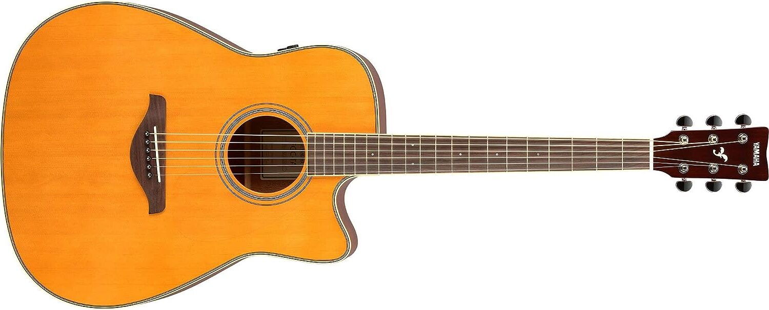Yamaha FGC-TA Acoustic-Electric Guitar on a white background