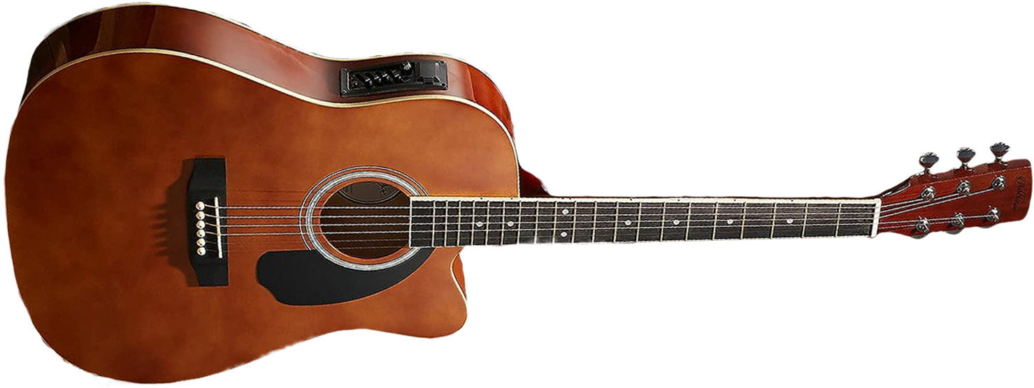 Ashthorpe Full-Size Acoustic-Electric Guitar on a white background