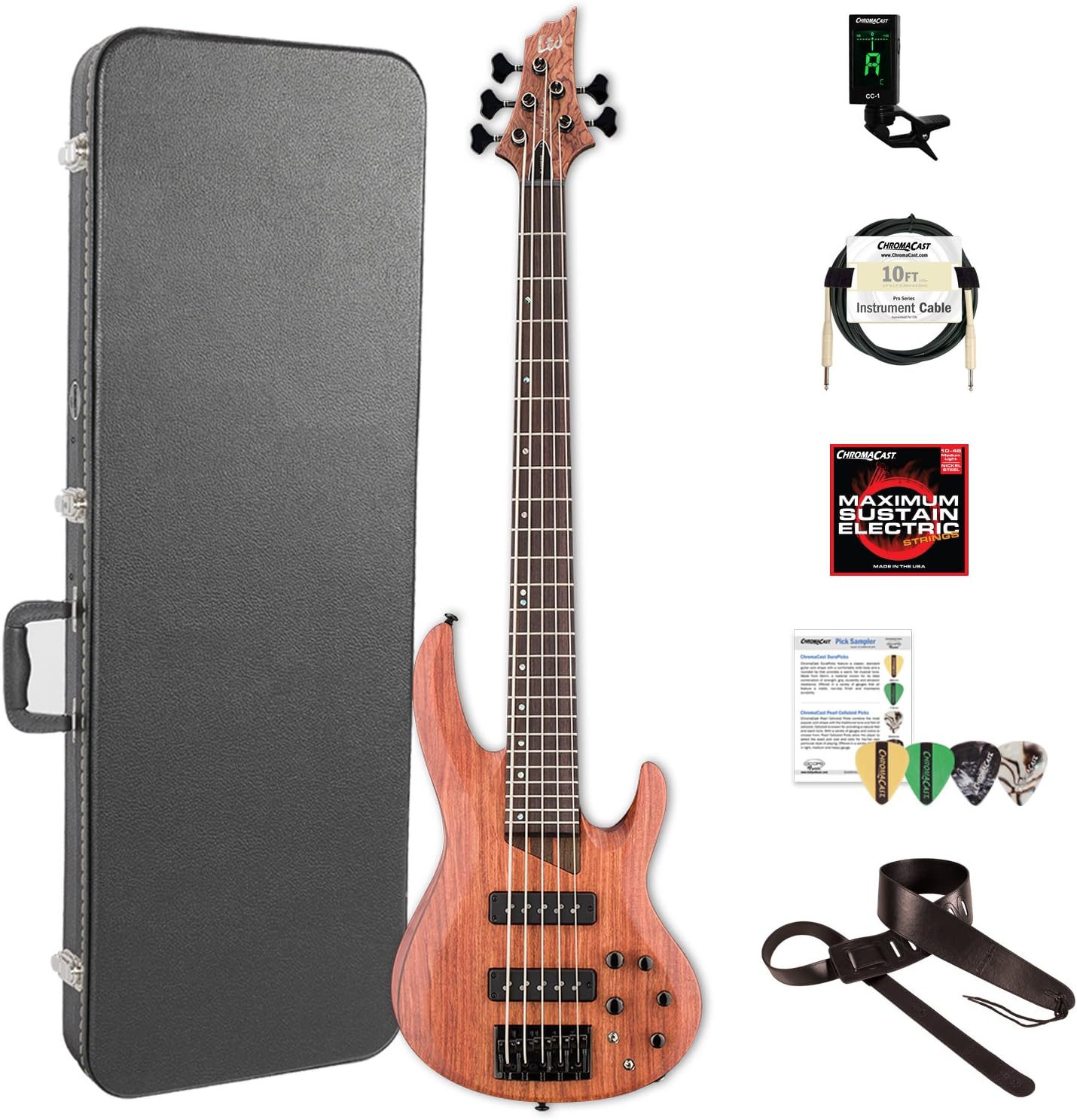 ESP LB1005SEBNS-KIT 5-String Electric Bass Guitar Kit on a white background
