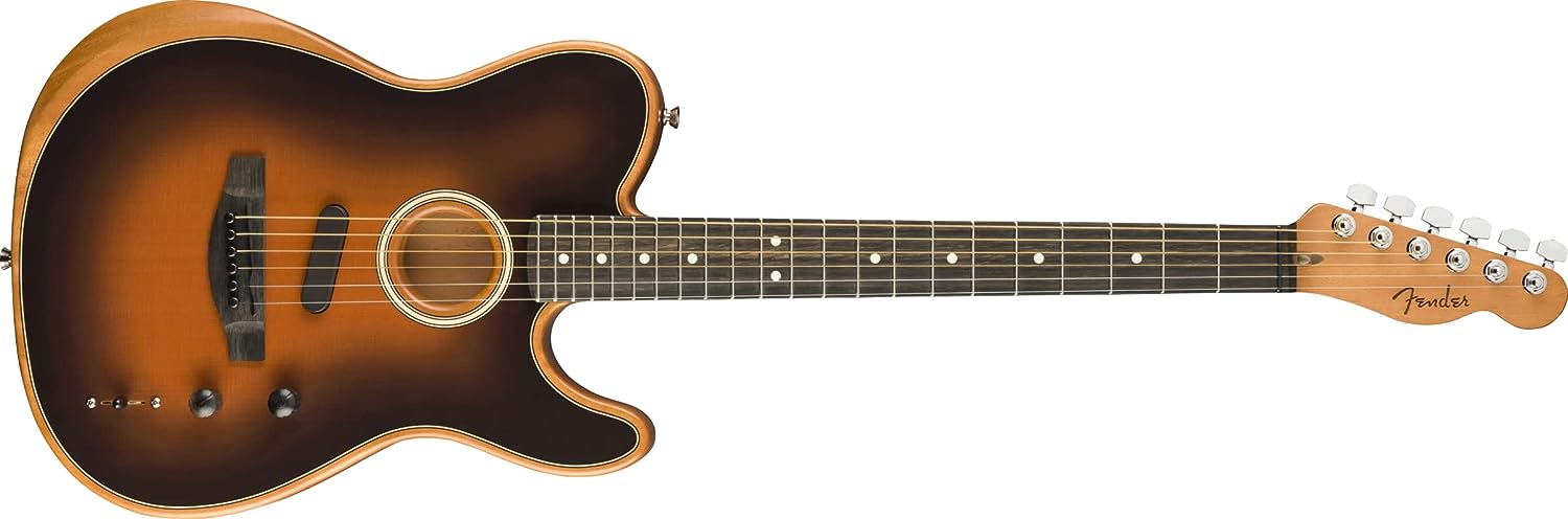 Fender American Acoustasonic Telecaster Guitar on a white background