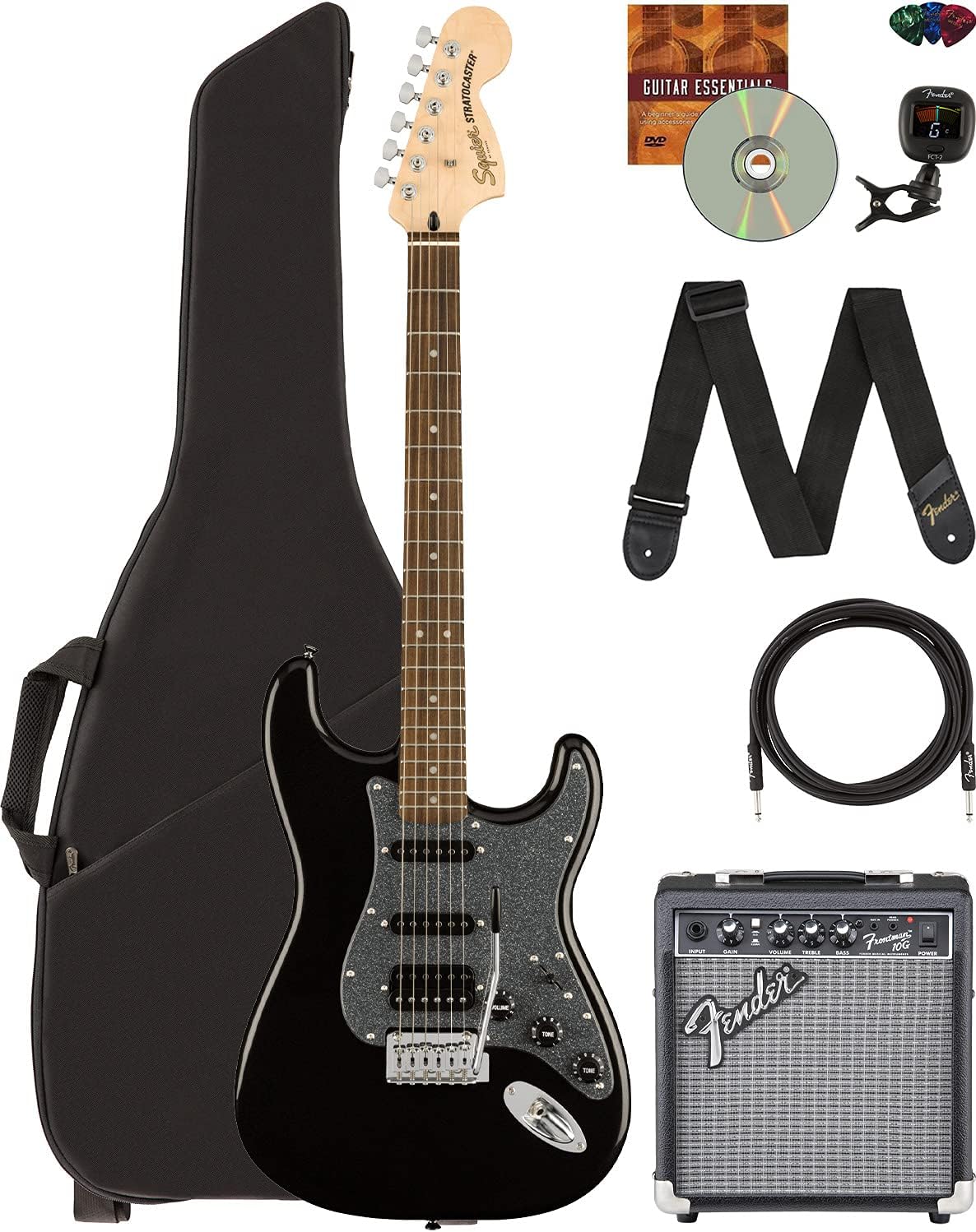 Fender Squier Affinity Stratocaster HSS Limited Edition Bundle on a white background