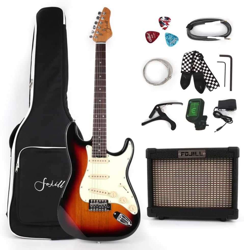 Fojill Guitar  Beginner Kit Electric Guitar Set on a white background