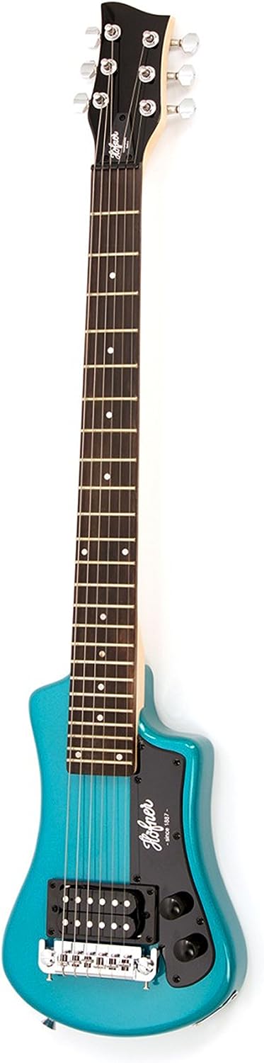 Hofner Shorty Electric Travel Guitar on a white background