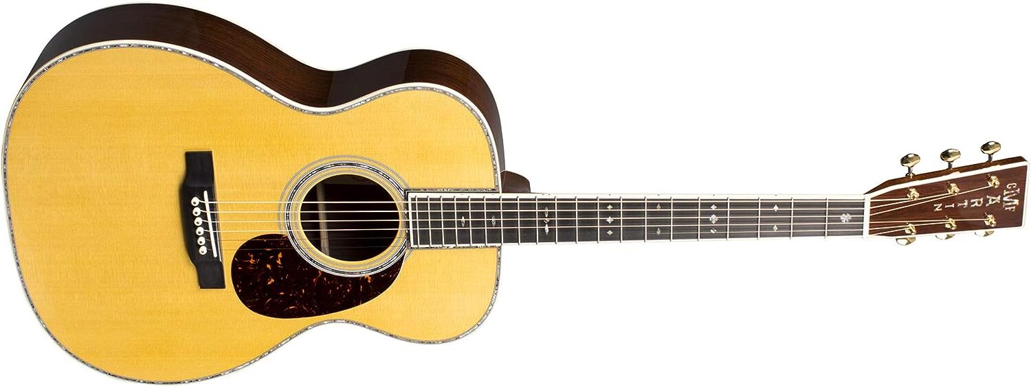 Martin D-45 Natural Acoustic Guitar on a white background