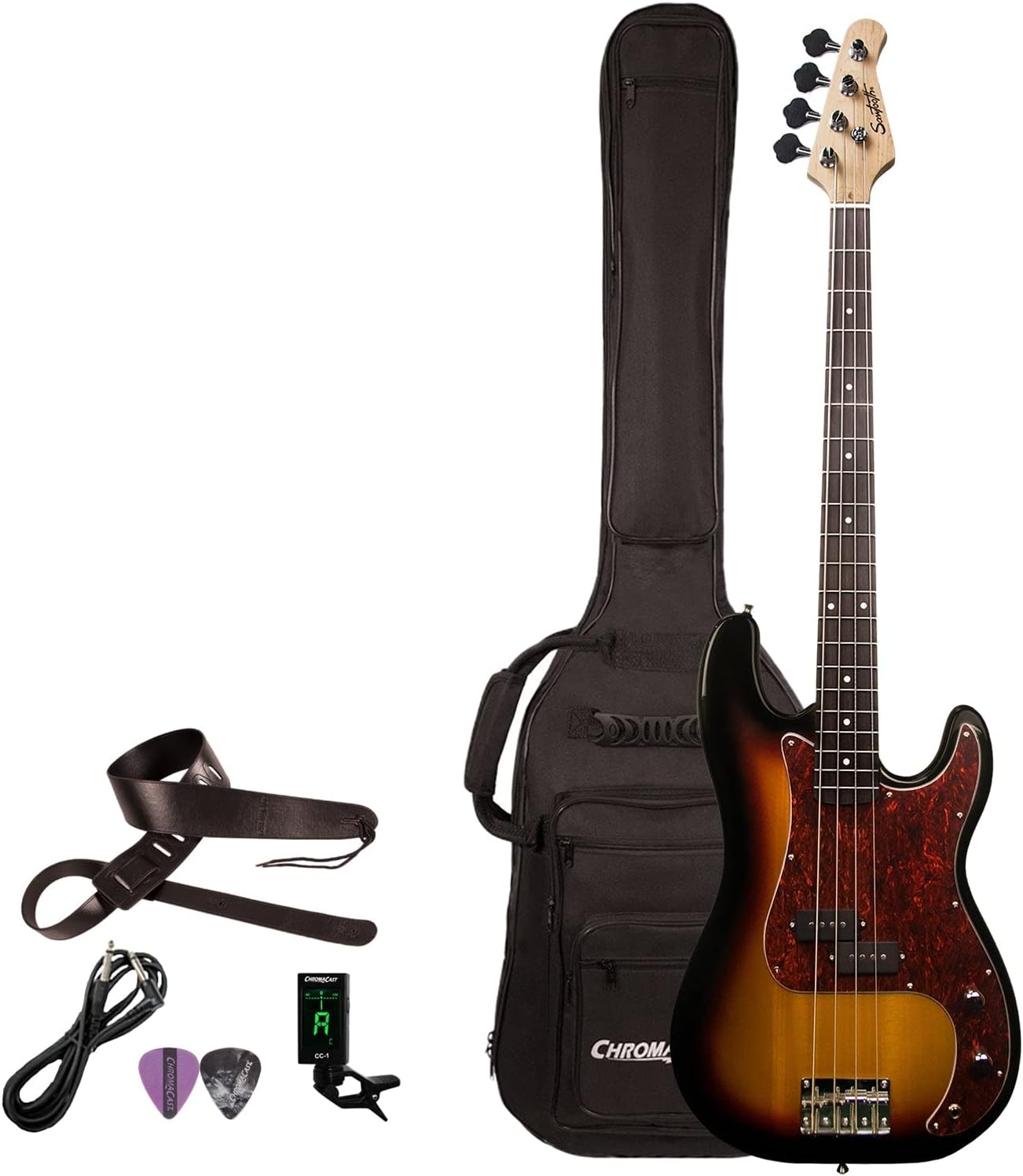 Sawtooth EP Series Electric Bass Guitar Bundle on a white background